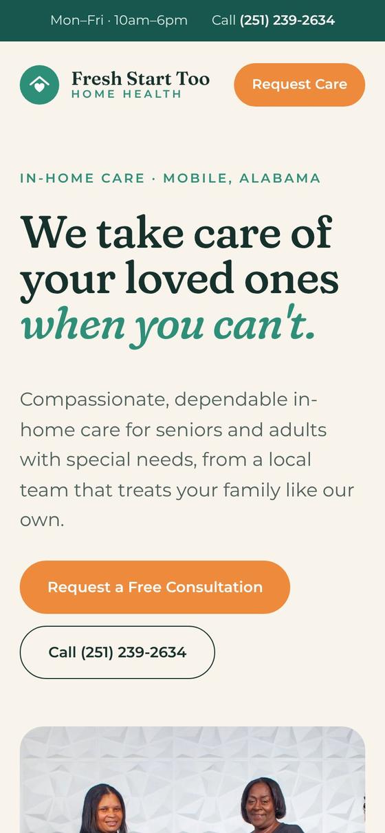 Mobile home page hero